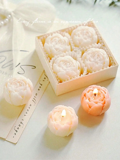 Bougie Rose Parfumée Artisanale en Cire de Soja