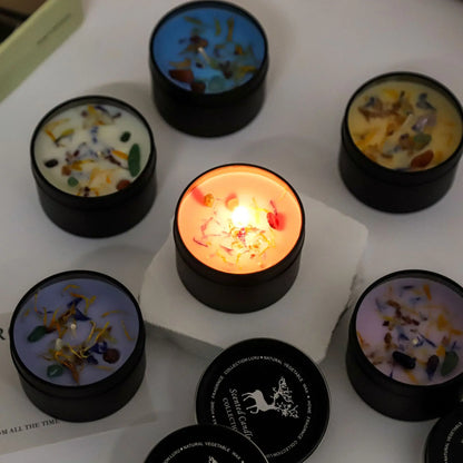 Bougie Parfumée Naturelle aux Fleurs Séchées