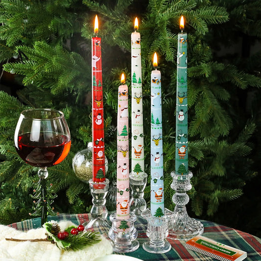 Lot de 2 Bougies de Noël Hautes 25cm - Décoration Festive