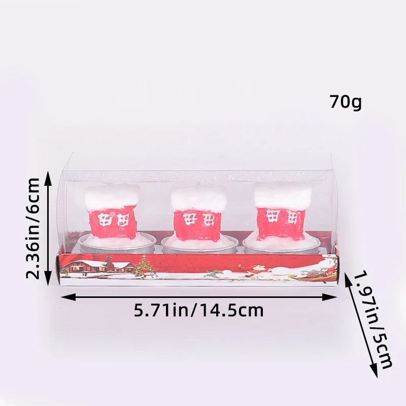 Bougies de Noël Festives - Lot de 3