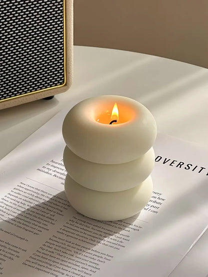 Bougie Donut Artisanale Parfumée Cire d'Abeille