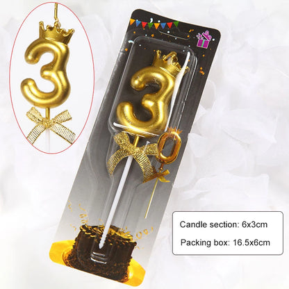 Bougie Anniversaire Couronne & Nœud Papillon Chic