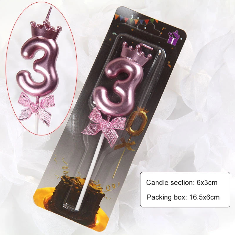 Bougie Anniversaire Couronne & Nœud Papillon Chic