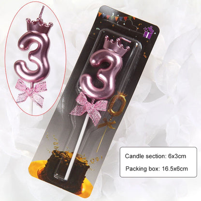Bougie Anniversaire Couronne & Nœud Papillon Chic