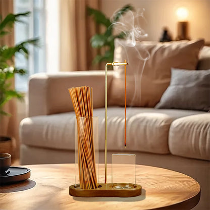 Porte-encens 2 en 1 Bois & Verre - Ambiance Zen