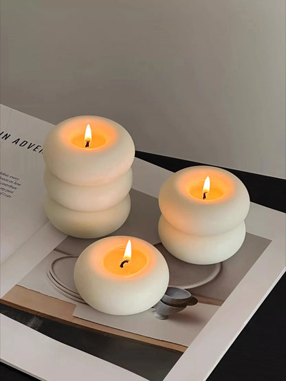 Bougie Donut Artisanale Parfumée Cire d'Abeille
