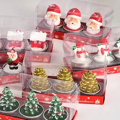 Bougies de Noël Festives - Lot de 3