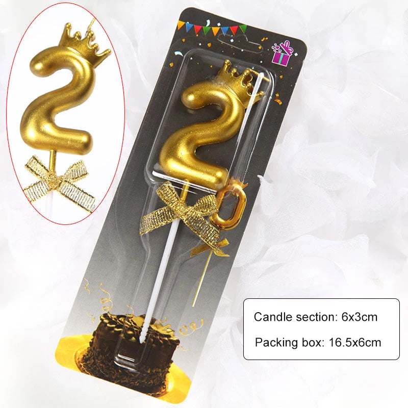 Bougie Anniversaire Couronne & Nœud Papillon Chic