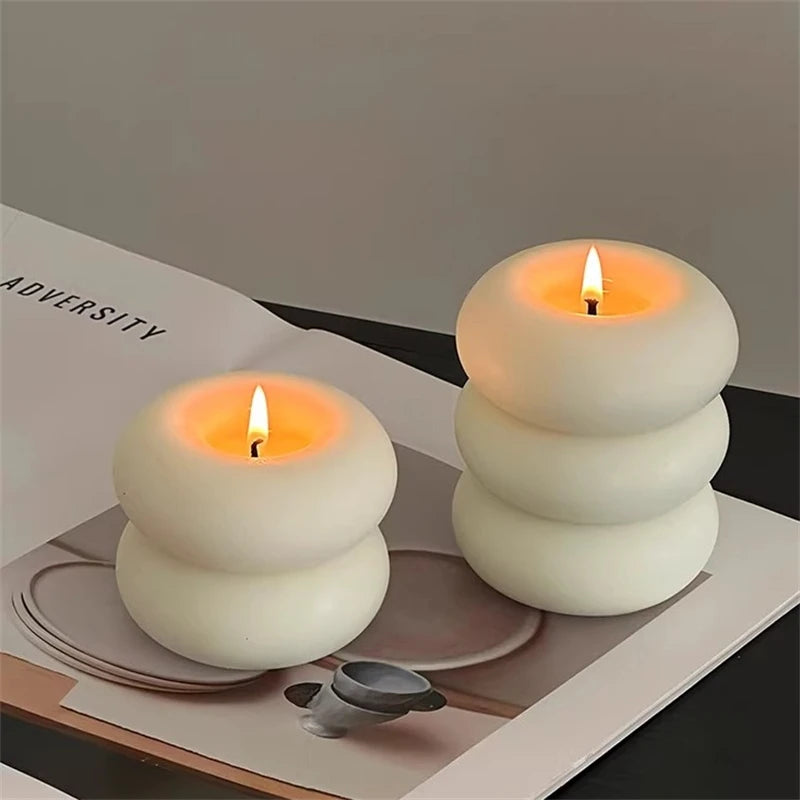 Bougie Donut Artisanale Parfumée Cire d'Abeille