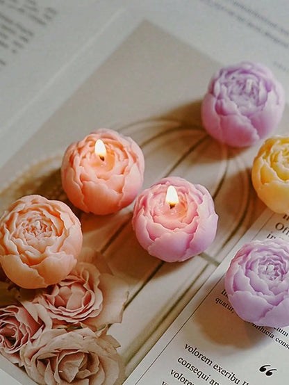 Bougie Rose Parfumée Artisanale en Cire de Soja