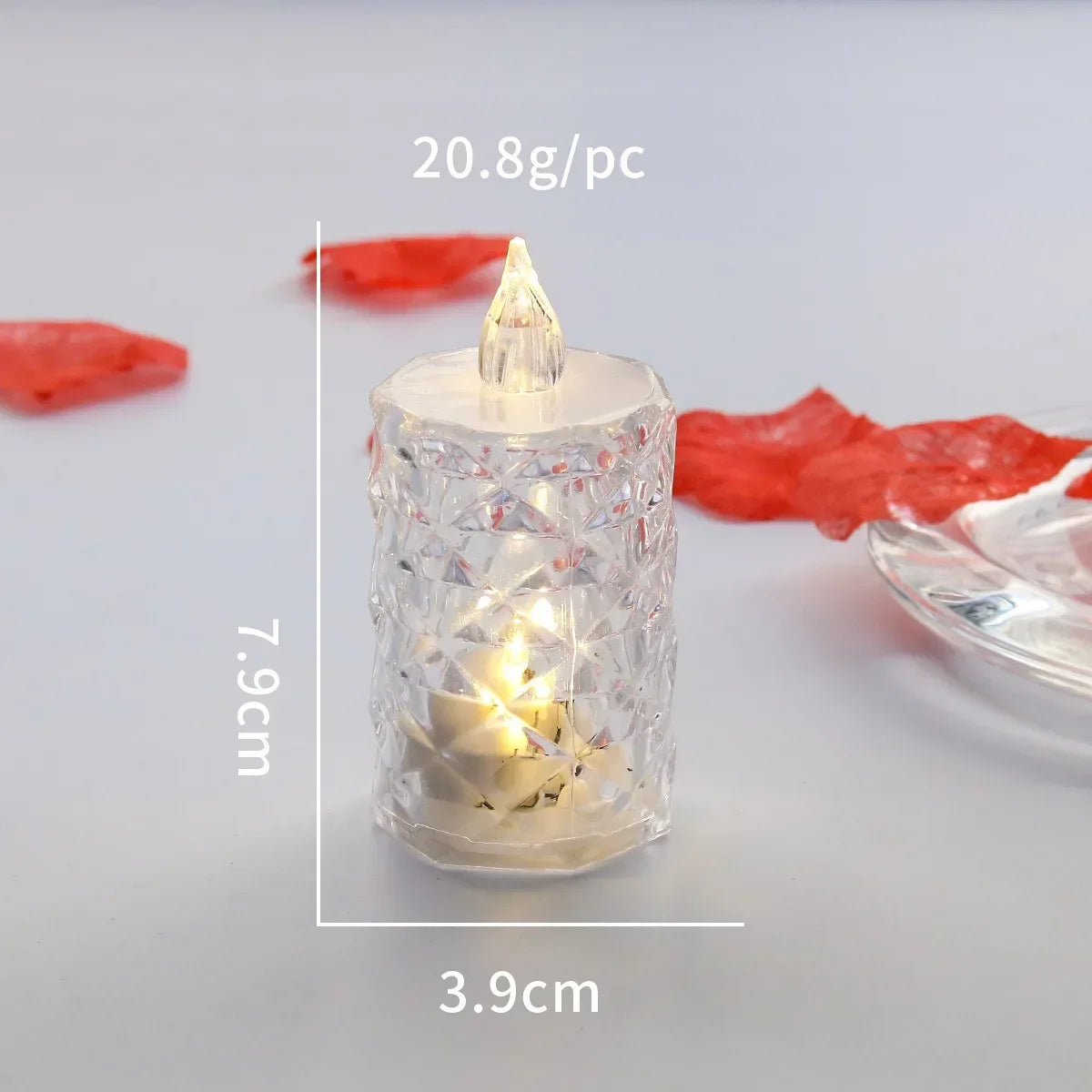Bougie LED Cristalline Lumière Chaude 2200K