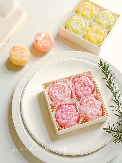 Bougie Rose Parfumée Artisanale en Cire de Soja