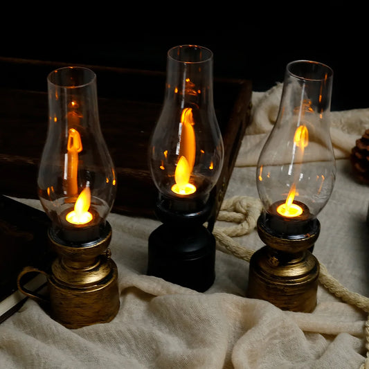 Lampe à Huile LED Vintage - Ambiance Rétro