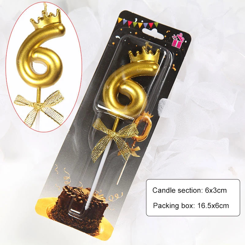 Bougie Anniversaire Couronne & Nœud Papillon Chic