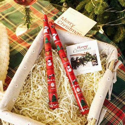 Lot de 2 Bougies de Noël Hautes 25cm - Décoration Festive