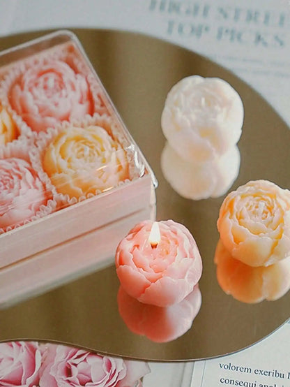 Bougie Rose Parfumée Artisanale en Cire de Soja
