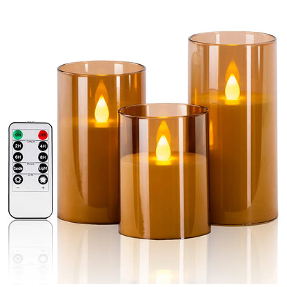 Set 3 Bougies LED Acryliques avec Télécommande