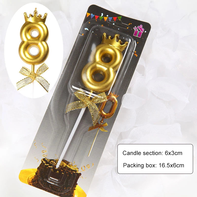 Bougie Anniversaire Couronne & Nœud Papillon Chic