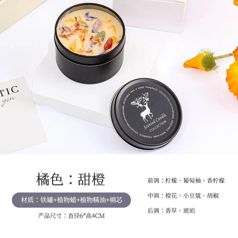 Bougie Parfumée Naturelle aux Fleurs Séchées