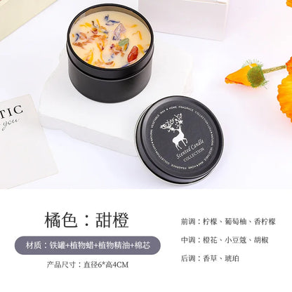 Bougie Parfumée Naturelle aux Fleurs Séchées