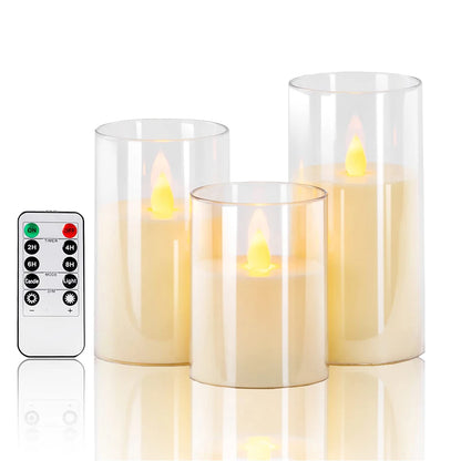 Set 3 Bougies LED Acryliques avec Télécommande