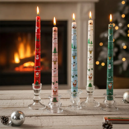Lot de 2 Bougies de Noël Hautes 25cm - Décoration Festive