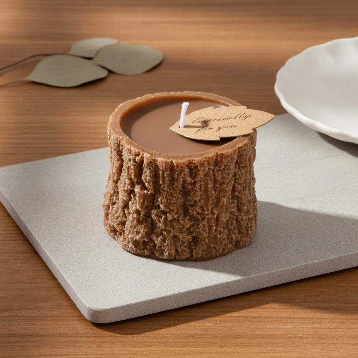 Bougie Parfumée Design Souche d'Arbre