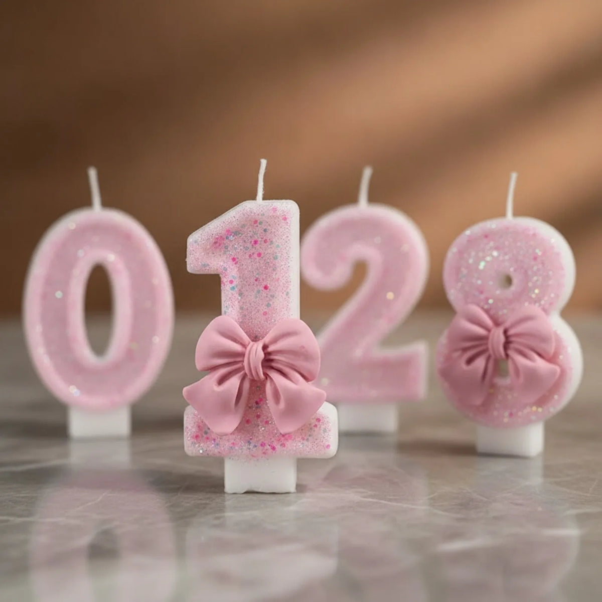 Bougie Anniversaire Pailletée Chiffre 3D