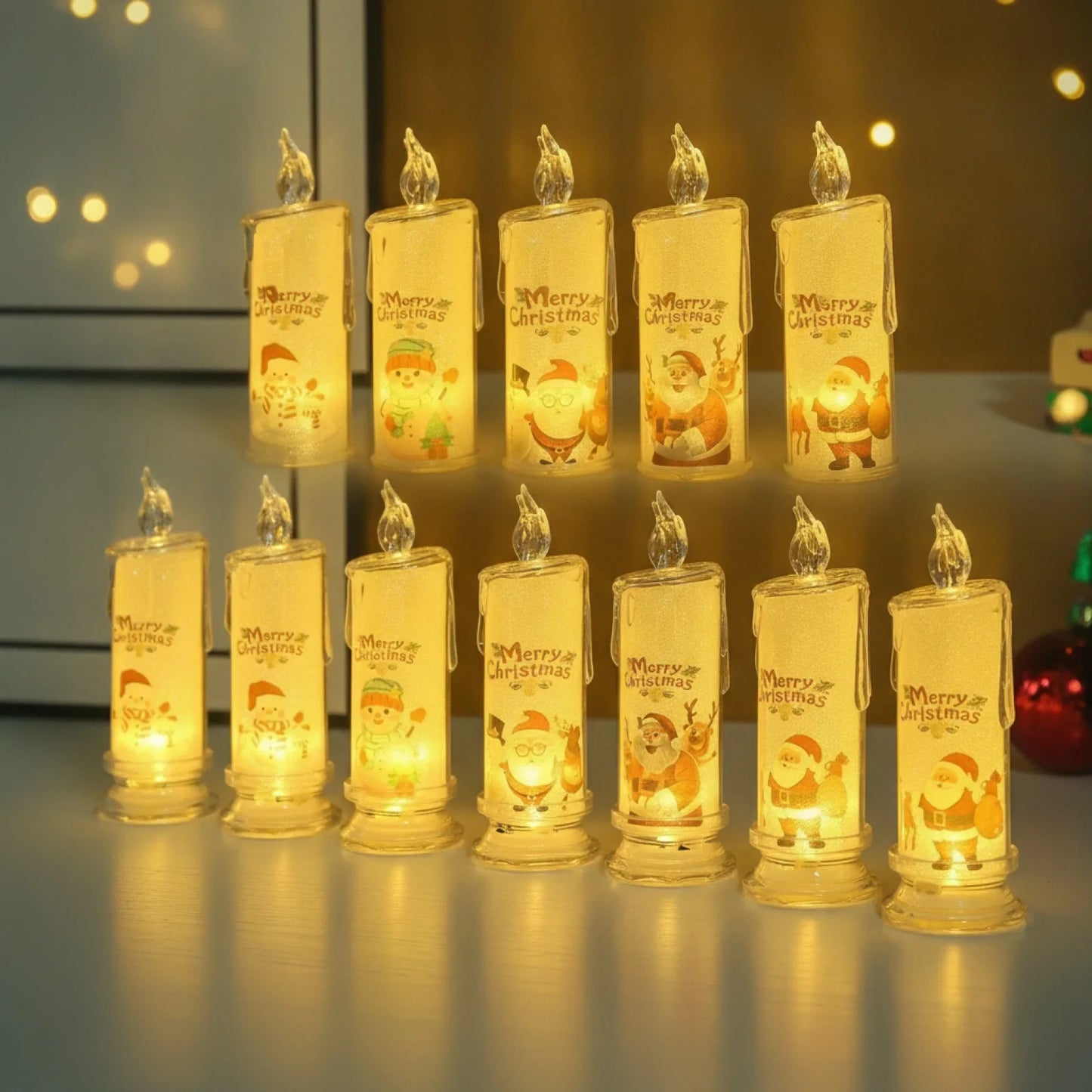 Bougie LED Cristal Festive - Ambiance Noël Sécurisée
