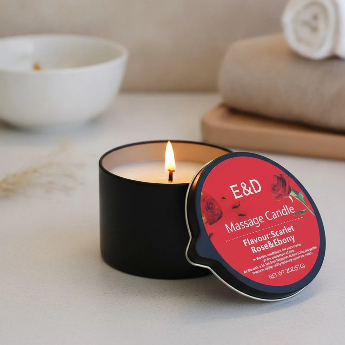 Bougie Huile de Massage EVODUCK : Relaxation & Hydratation