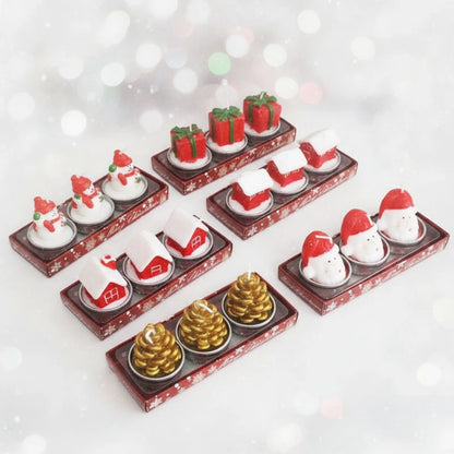 Bougies de Noël Festives - Lot de 3