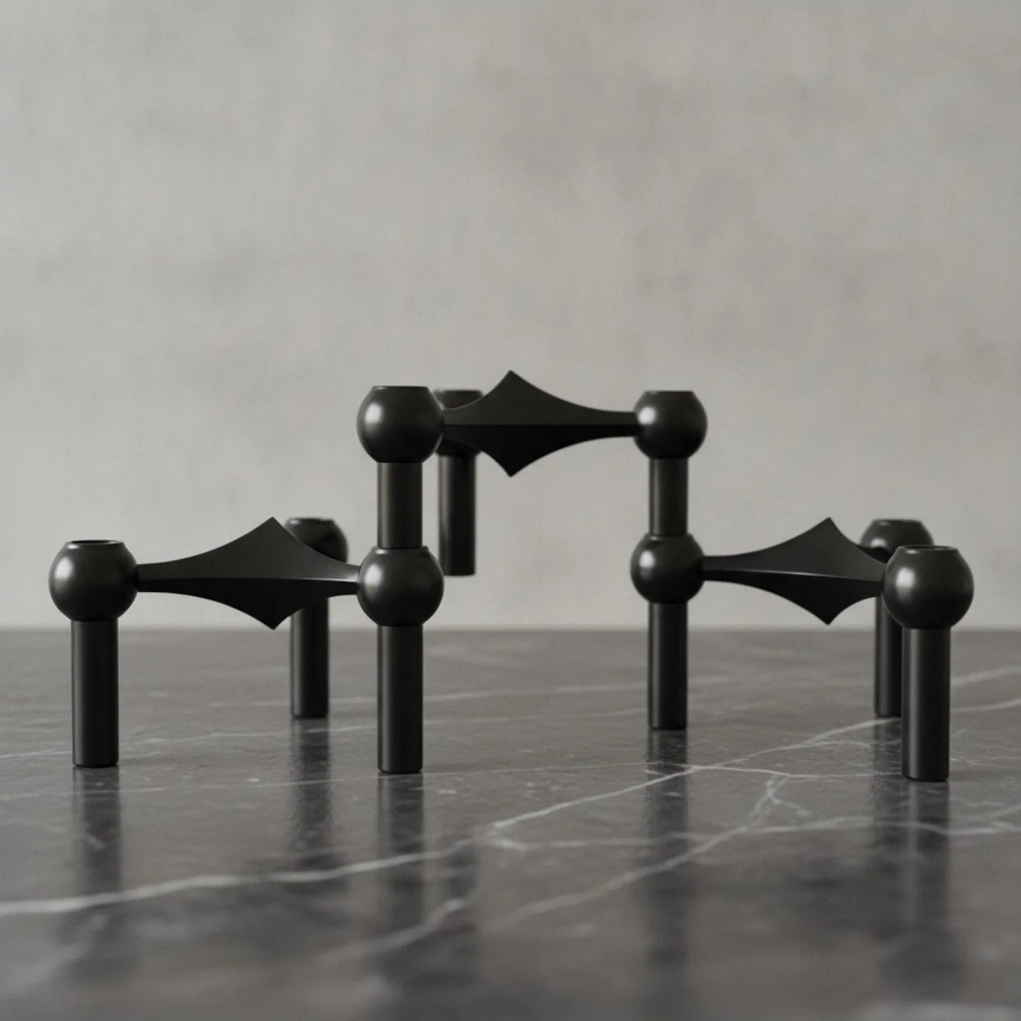 Porte-bougie Design Moléculaire Métal Chic
