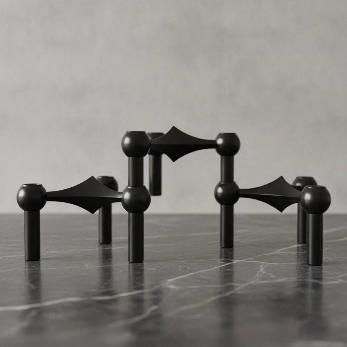 Porte-bougie Design Moléculaire Métal Chic