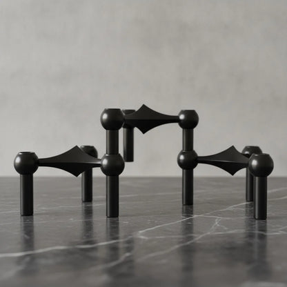 Porte-bougie Design Moléculaire Métal Chic