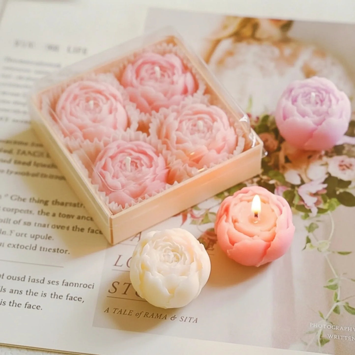 Bougie Rose Parfumée Artisanale en Cire de Soja