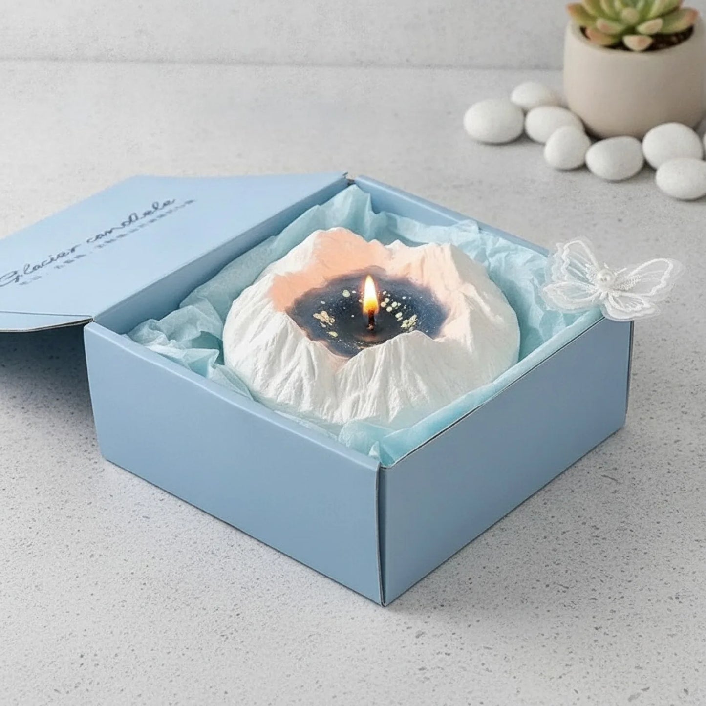 Bougie Parfumée Glacier : Élégance & Sérénité