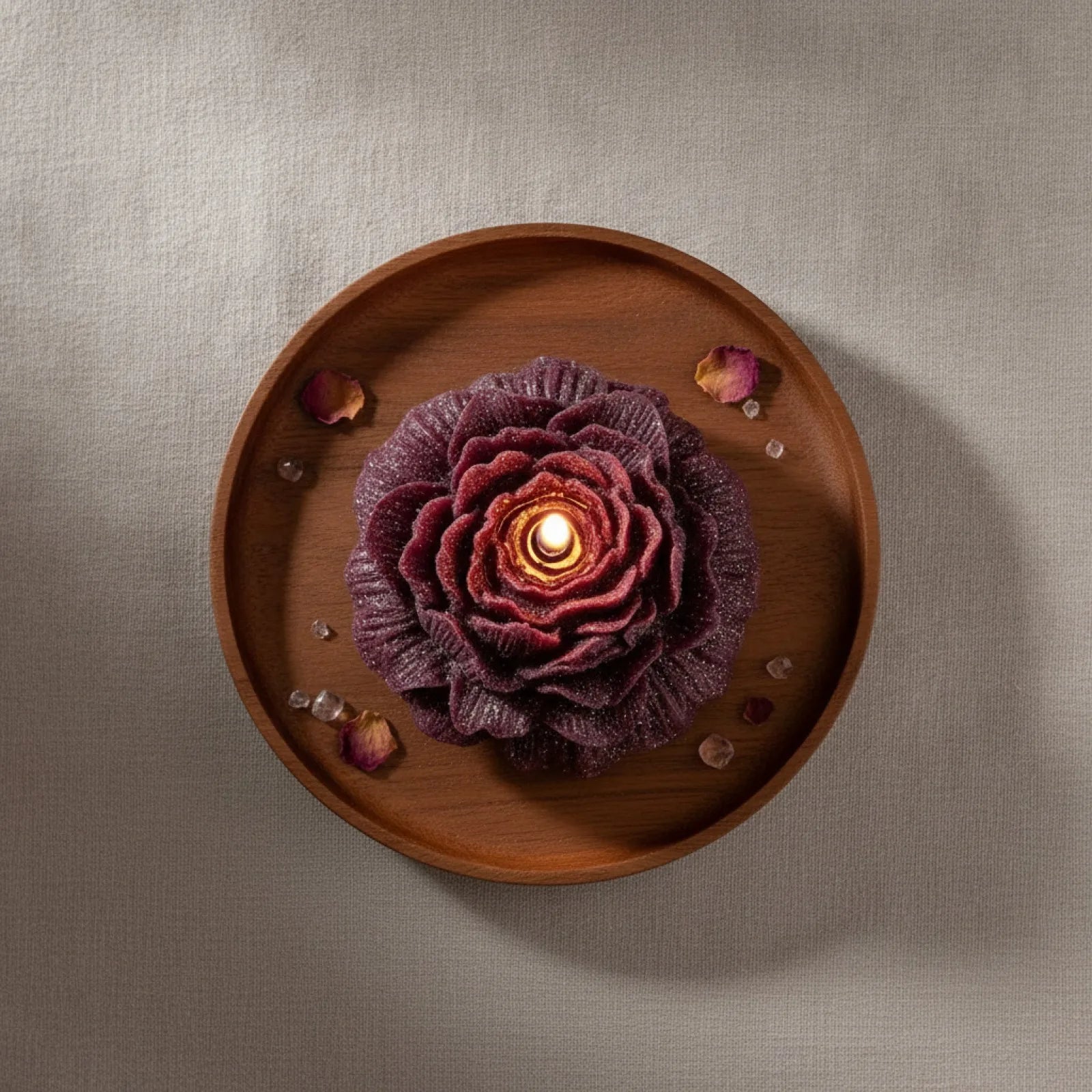 Bougie Cœur Pivoine Rose Artisanale