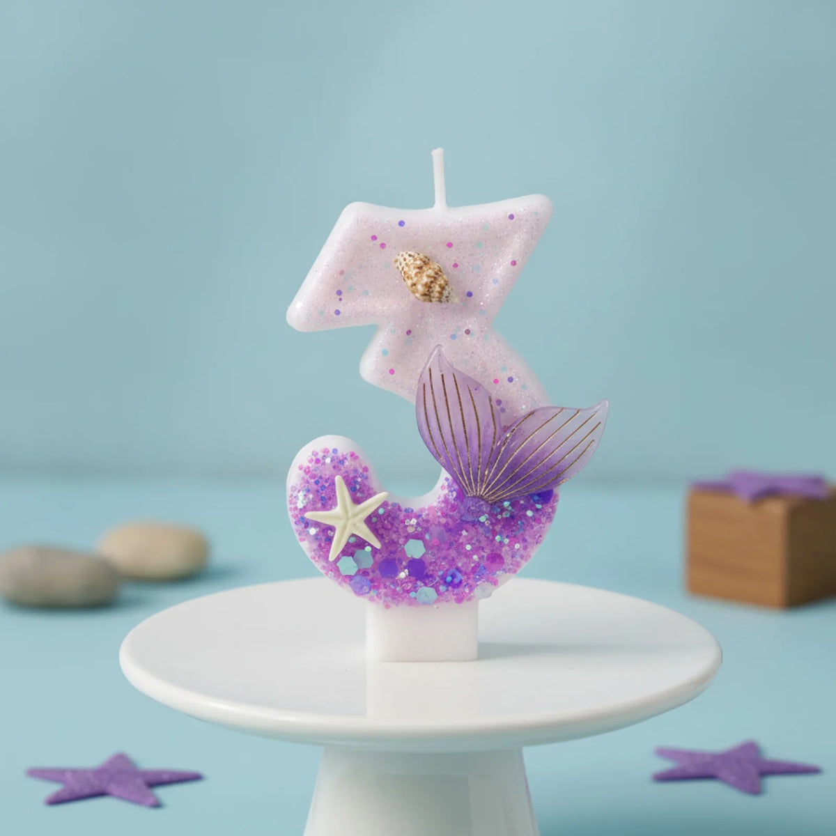 Bougies Magiques Sirène & Étoile de Mer pour Anniversaire
