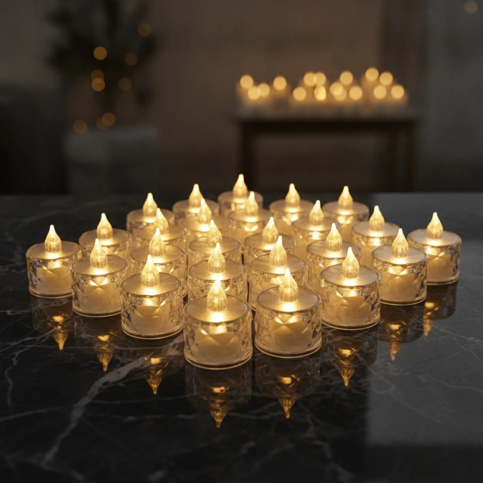 Bougie LED Cristalline Lumière Chaude 2200K