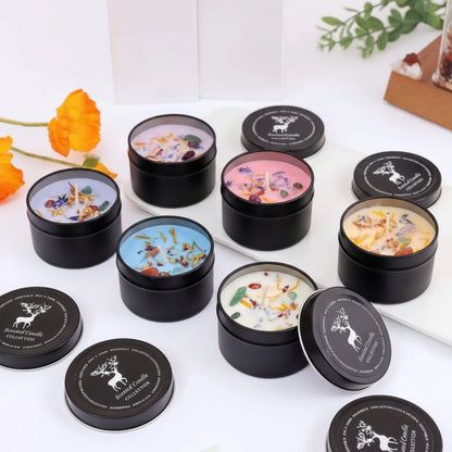 Bougie Parfumée Naturelle aux Fleurs Séchées