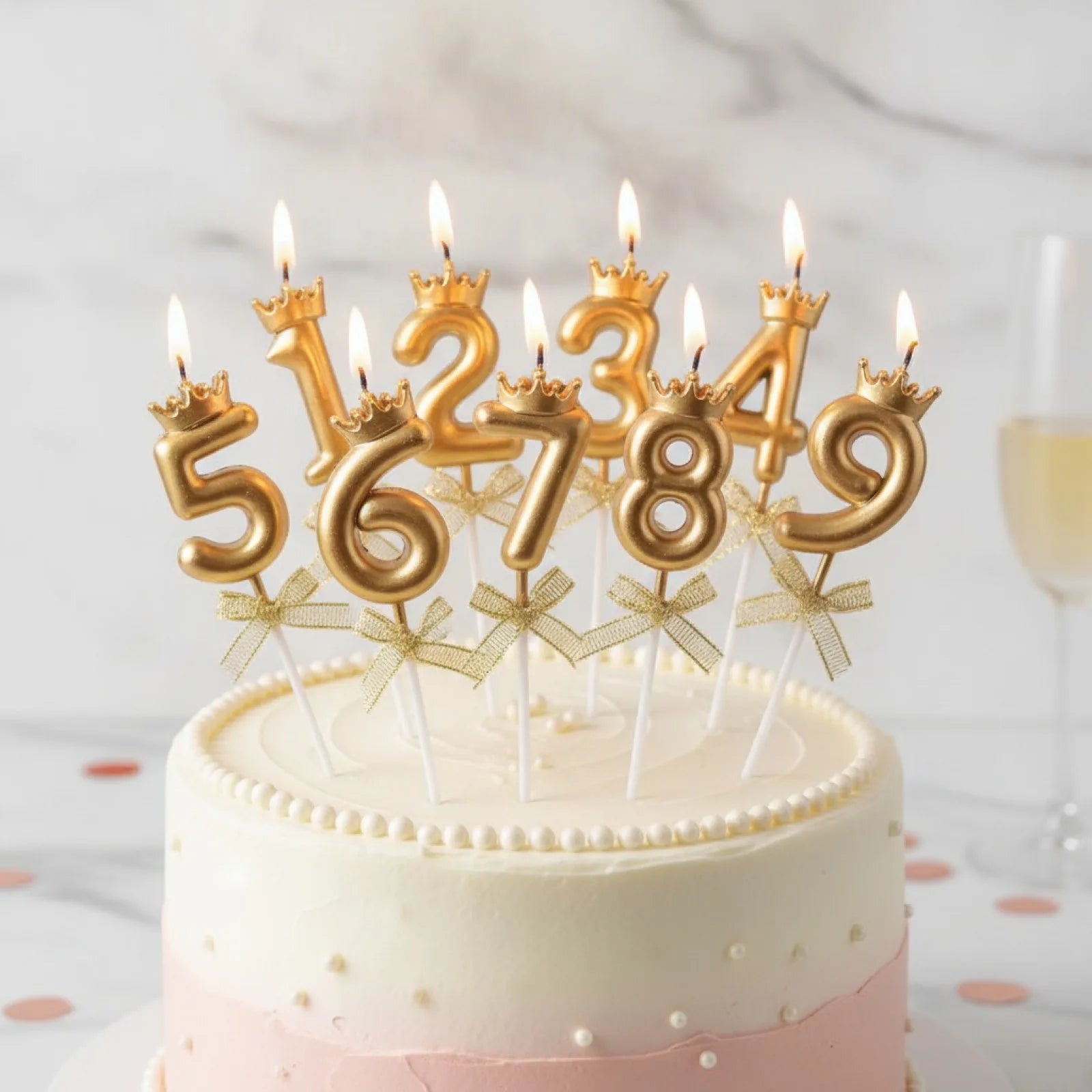 Bougie Anniversaire Couronne & Nœud Papillon Chic