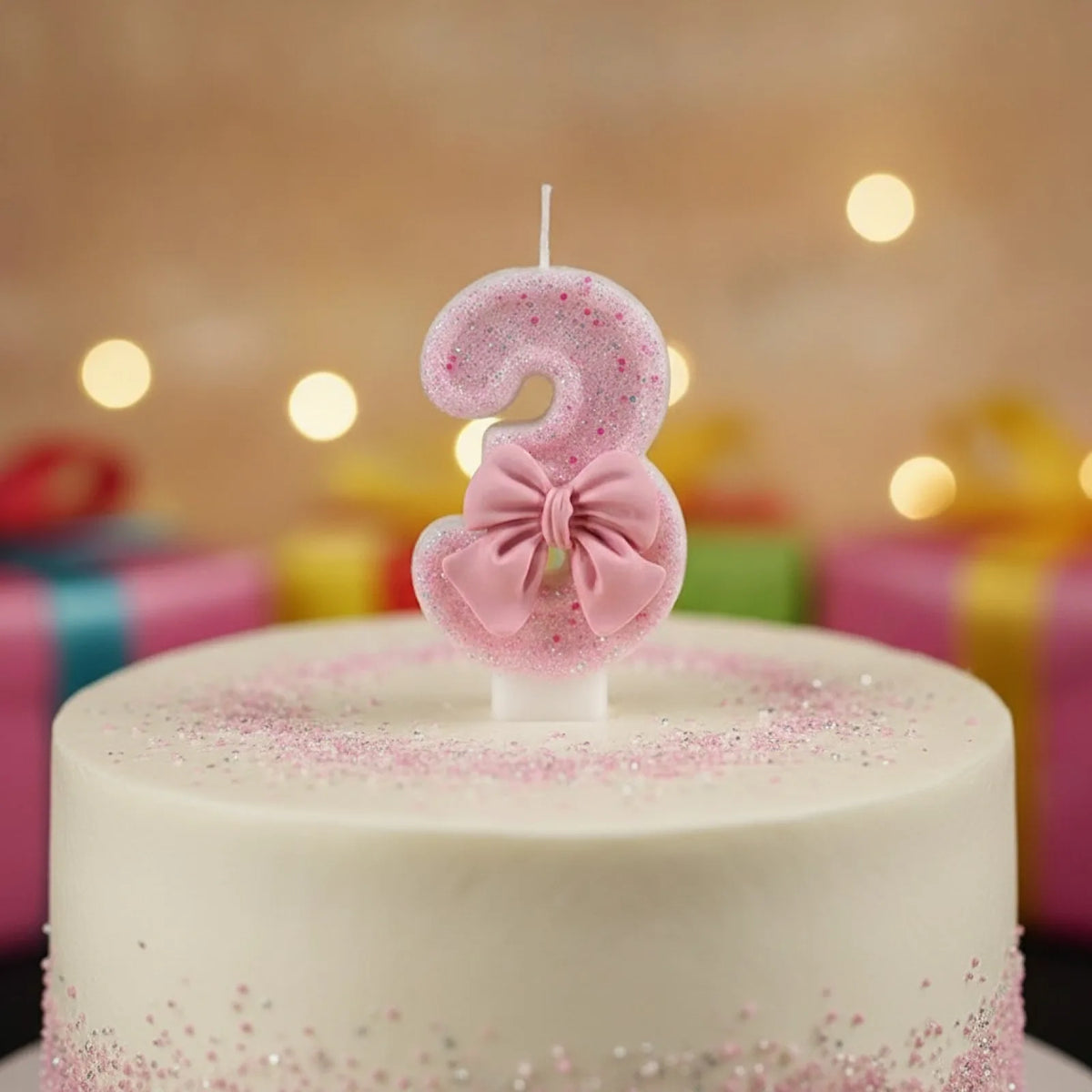 Bougie Anniversaire Pailletée Chiffre 3D