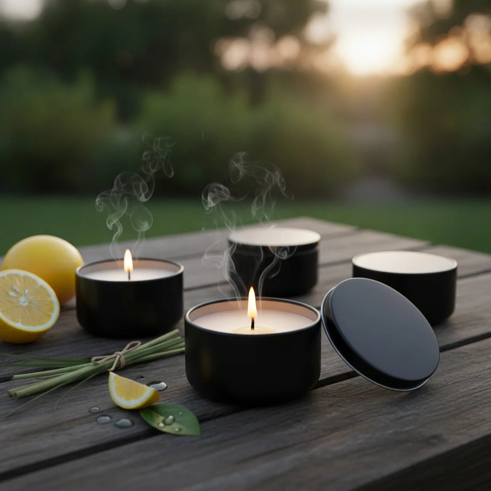 Lot de 4 Bougies Citronnelle Répulsives & Parfumées