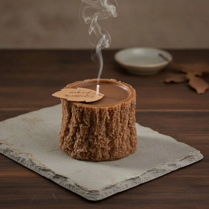 Bougie Parfumée Design Souche d'Arbre