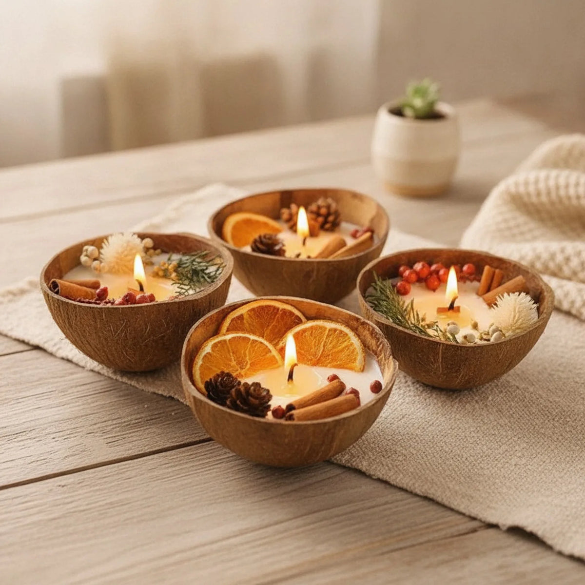 Bougie Coco Artisanale aux Fleurs Séchées