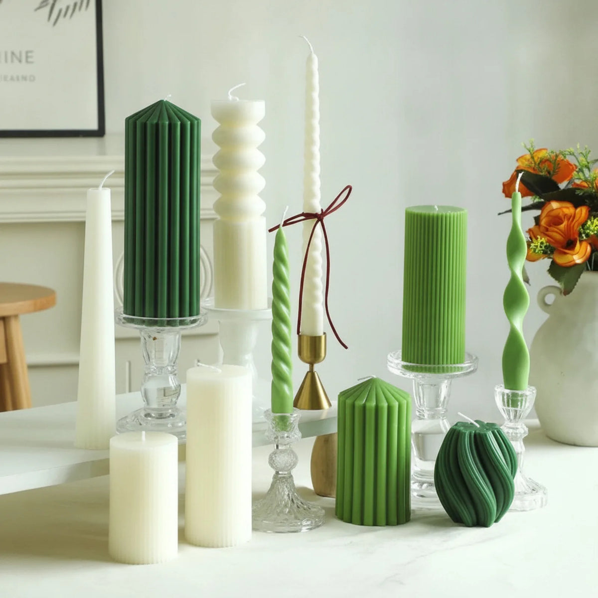 Bougie Cylindrique Parfumée Style Nordique