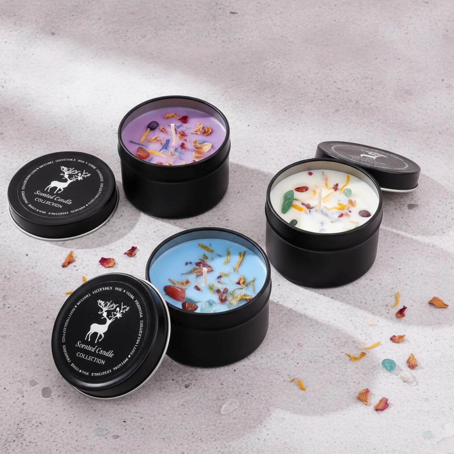Bougie Parfumée Naturelle aux Fleurs Séchées