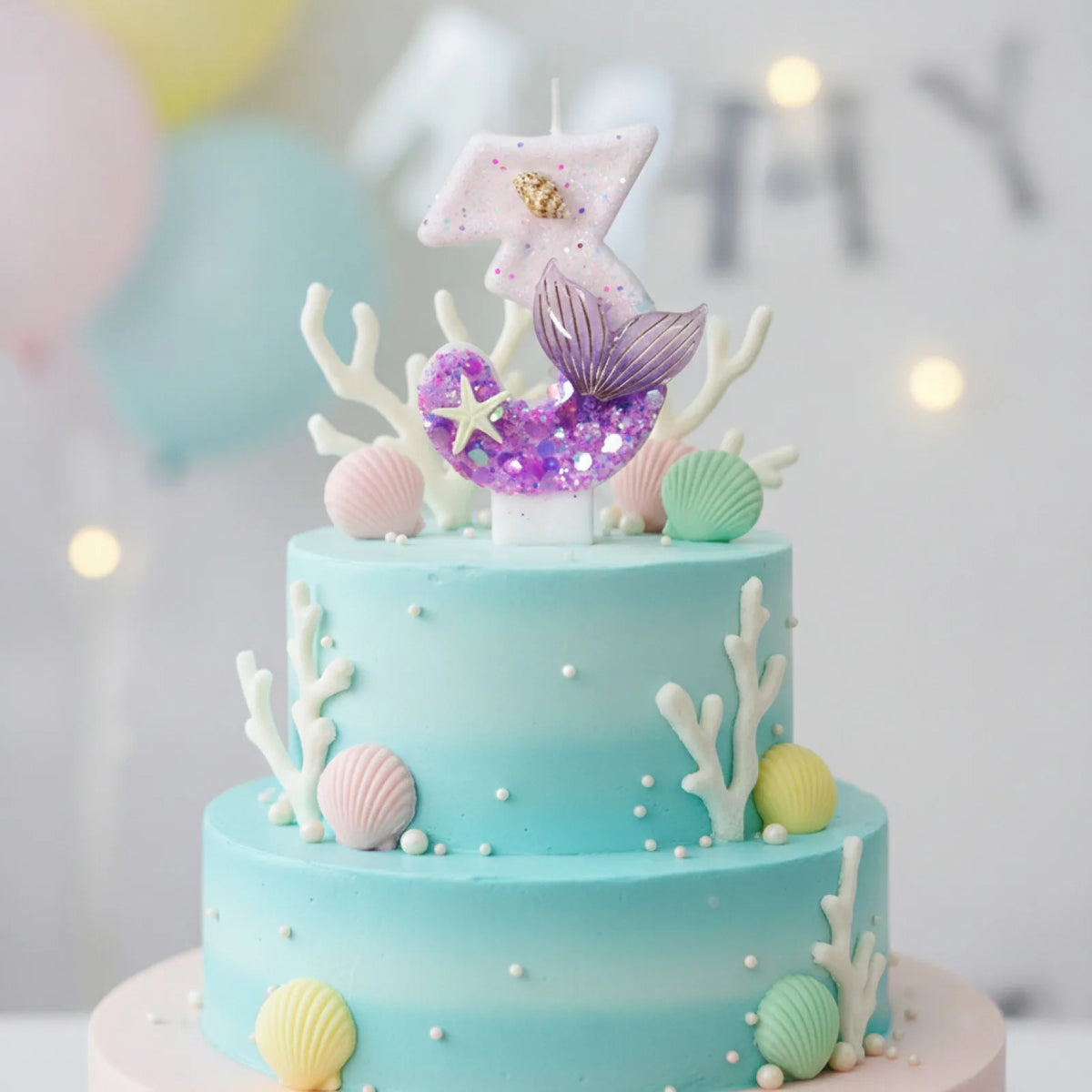 Bougies Magiques Sirène & Étoile de Mer pour Anniversaire