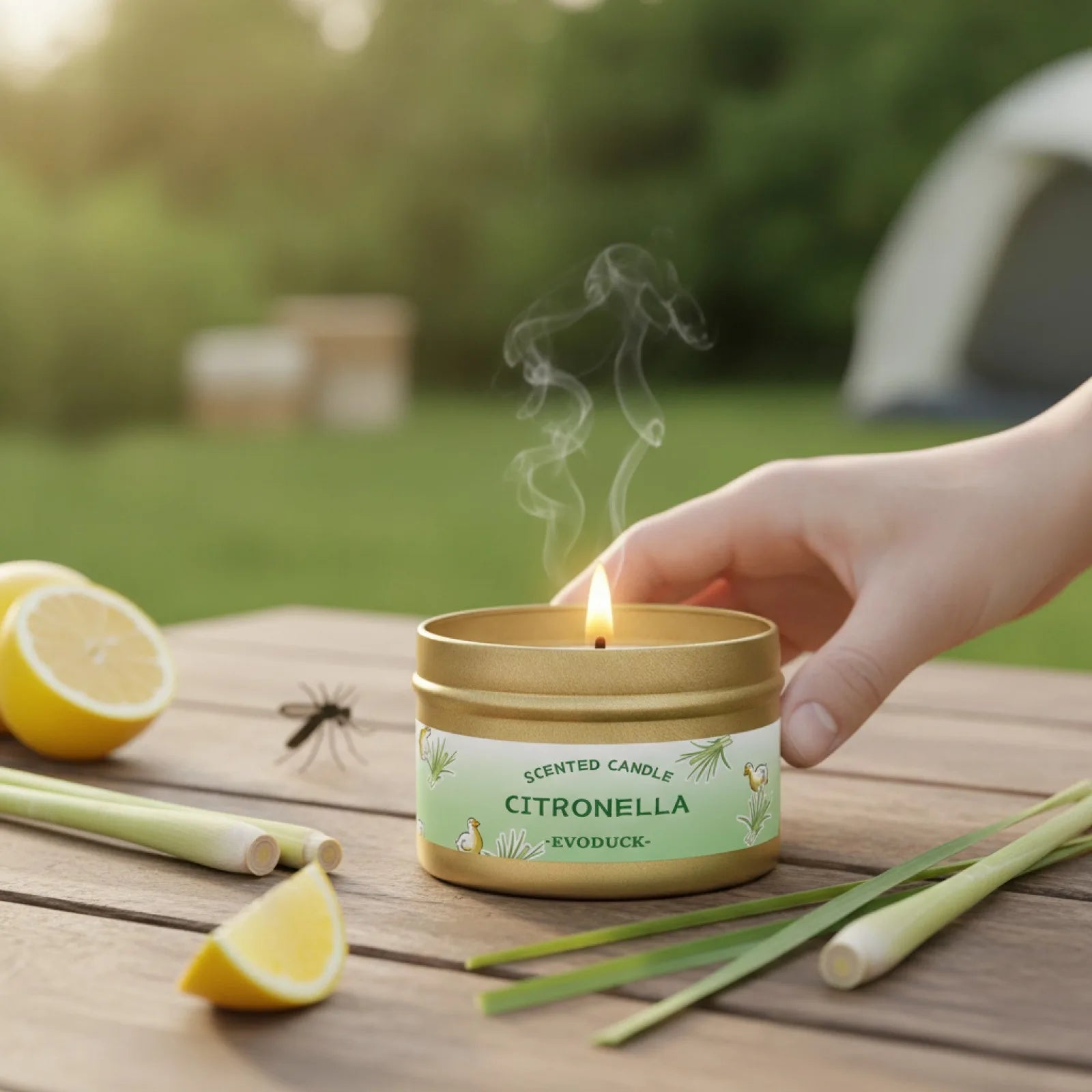 Bougie Citronnelle Lemongrass : Anti-Moustiques & Parfum d'Été