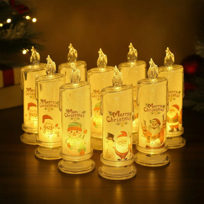 Bougie LED Cristal Festive - Ambiance Noël Sécurisée